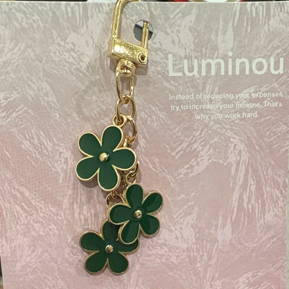 Luminou Green Flower Bag Charm